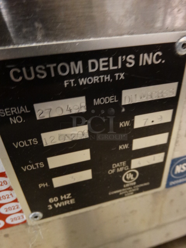 BEAUTIFUL! Custom Deli's Model DILW8CBSS Stainless Steel Commercial Floor Style Refrigerated Deli Display Case Merchandiser. 120/208 Volts, 3 Phase. 64x33x55. Tested and Working! - Image 8 of 9