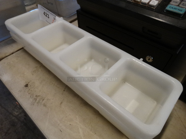 2 White Poly 4 Compartment Bins. 18x5x3. 2 Times Your Bid! - Image 2 of 2