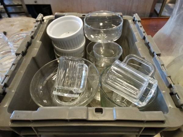 All One Money! Lot of Various Glasses in Gray Poly Bin!  - Image 1 of 4