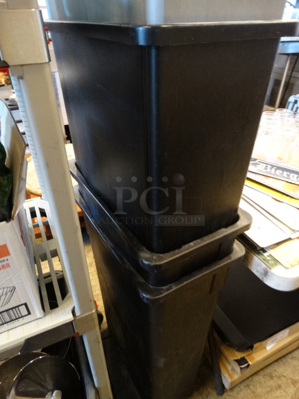 7 Black and Gray Poly Slim Jim Trash Cans. 11x20x30. 7 Times Your Bid! - Image 4 of 4