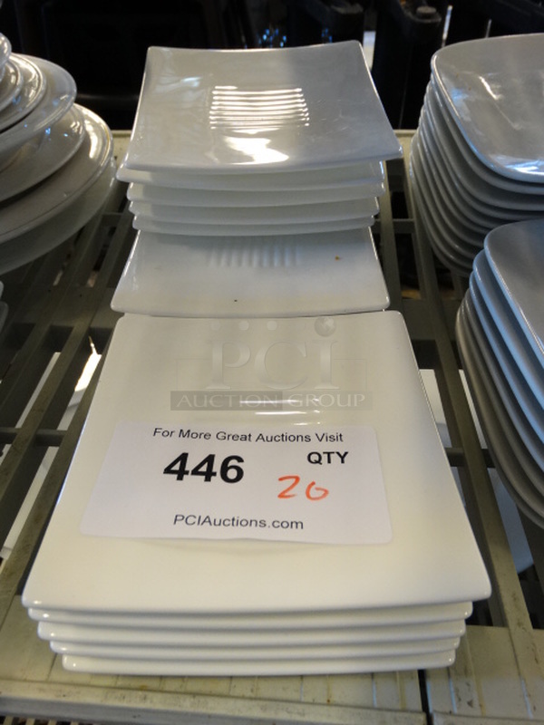 20 Square White Ceramic Plates. 5.5x5.5x0.5. 20 Times Your Bid! - Image 1 of 4