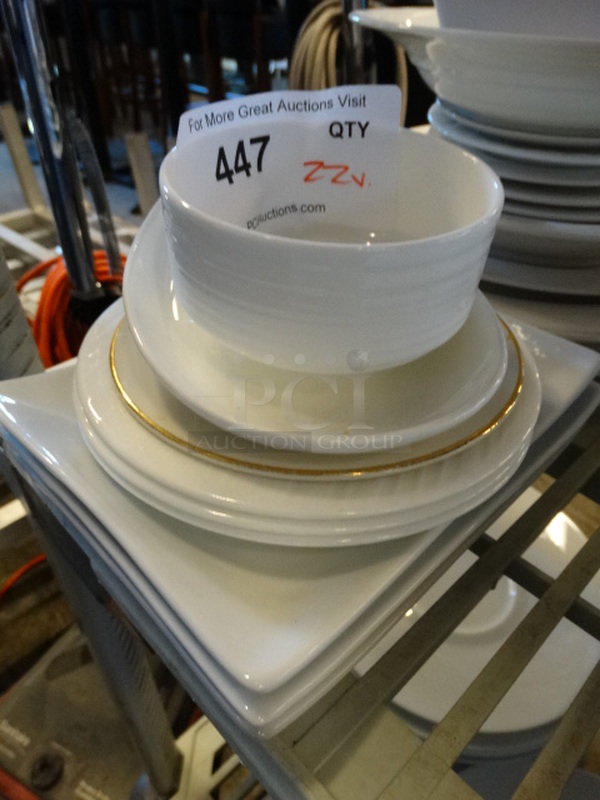 22 Various White Ceramic Dishes. Includes 6x8x1. 22 Times Your Bid! - Image 2 of 3