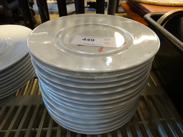 15 White Ceramic Plates. 12x12x1. 15 Times Your Bid!