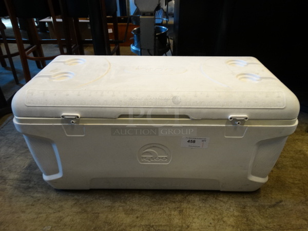 White Poly Portable Cooler. Lid Not Attached. 40x17x20