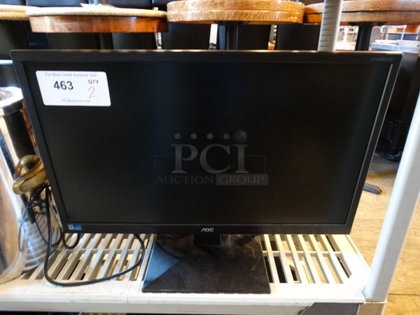 2 AOC Computer Monitors. 20", 22". 2 Times Your Bid! - Image 1 of 4