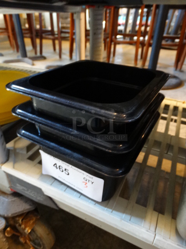 3 Black Poly 1/6 Size Drop In Bins. 1/6x4. 3 Times Your Bid! - Image 2 of 2