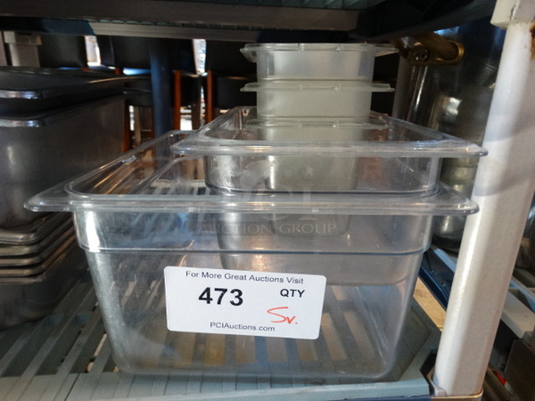 5 Various Poly Clear Drop In Bins. Inclues 1/2x6. 5 Times Your Bid! - Image 1 of 3