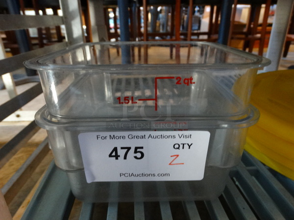 2 Poly Clear Bins. 7x7x4. 2 Times Your Bid!