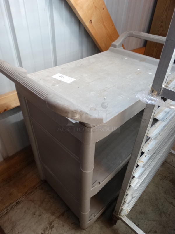 Tan Poly 2 Tier Cart on Commercial Casters. 33x19x36 - Image 1 of 3
