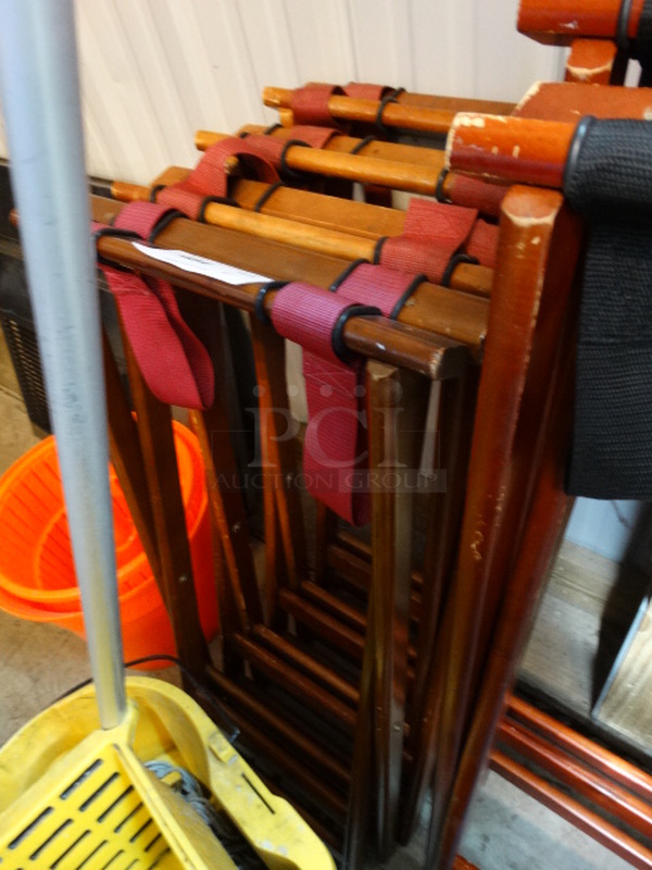 4 Wood Pattern Serving Tray Stands. 17x19x32. 4 Times Your Bid! - Image 1 of 2