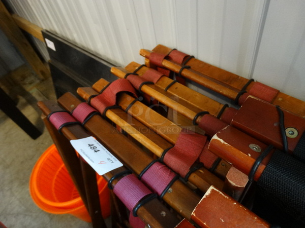 4 Wood Pattern Serving Tray Stands. 17x19x32. 4 Times Your Bid! - Image 2 of 2
