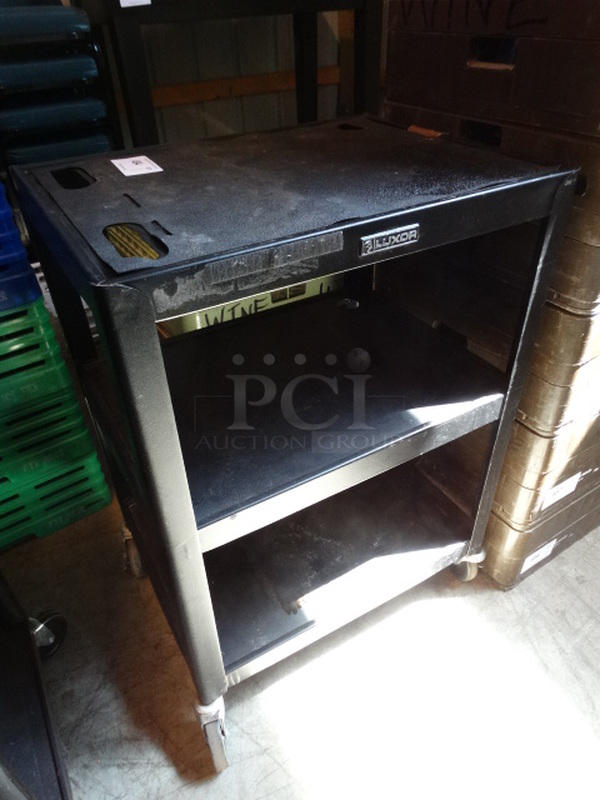 Luxor Black Metal 3 Tier AV Cart on Commercial Casters. 18x24x34 - Image 2 of 5