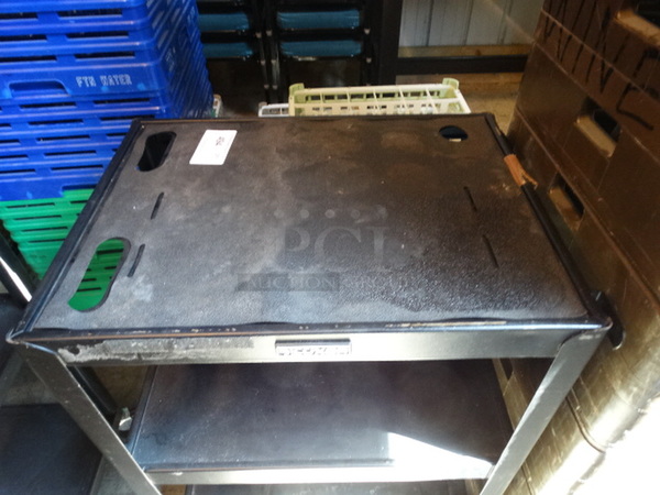 Luxor Black Metal 3 Tier AV Cart on Commercial Casters. 18x24x34 - Image 4 of 5