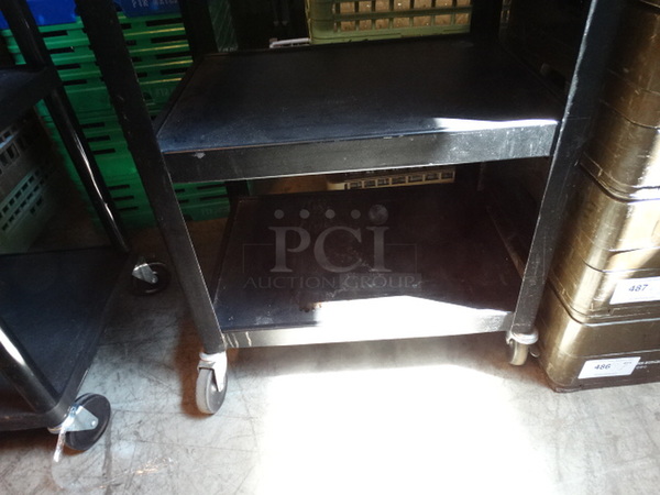 Luxor Black Metal 3 Tier AV Cart on Commercial Casters. 18x24x34 - Image 5 of 5