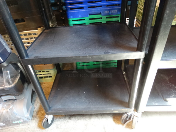Black Metal 3 Tier AV Cart on Commercial Casters. 27x21x42 - Image 3 of 3