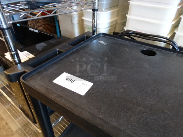 Black Metal 3 Tier AV Cart on Commercial Casters. 27x21x42 - Image 5 of 5