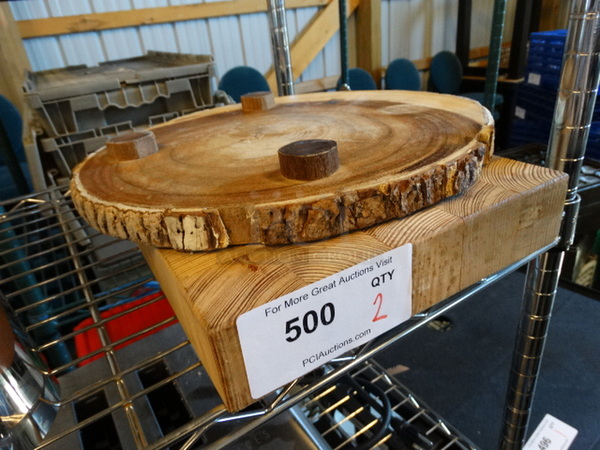 2 Wood Pattern Cutting Boards. 14x14x1.5, 10x14x2. 2 Times Your Bid! - Image 2 of 3