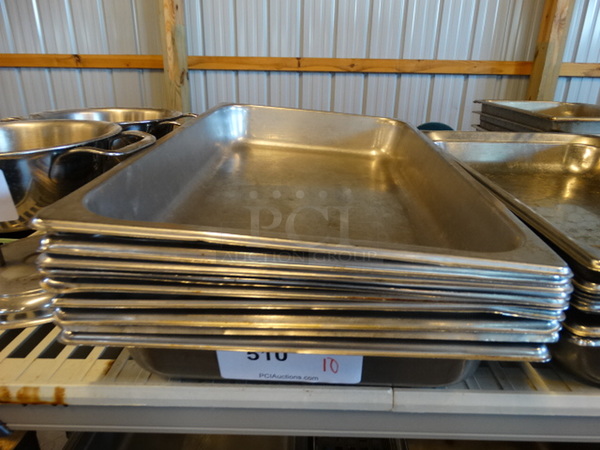 10 Stainless Steel Full Size Drop In Bins. 1/1x2. 10 Times Your Bid!