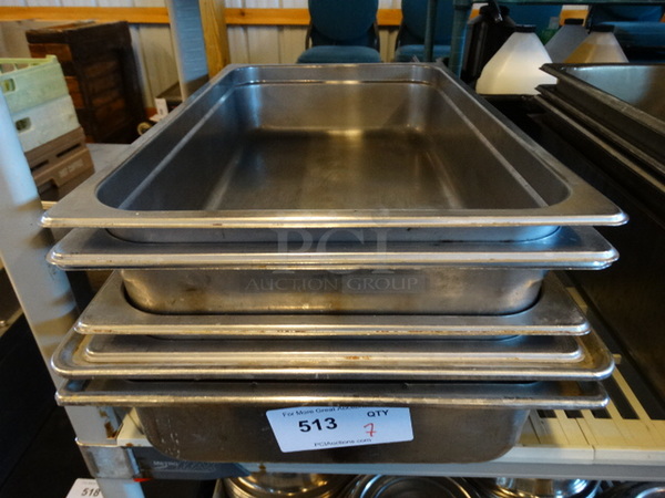 7 Stainless Steel Full Size Drop In Bins. 1/1x4. 7 Times Your Bid!