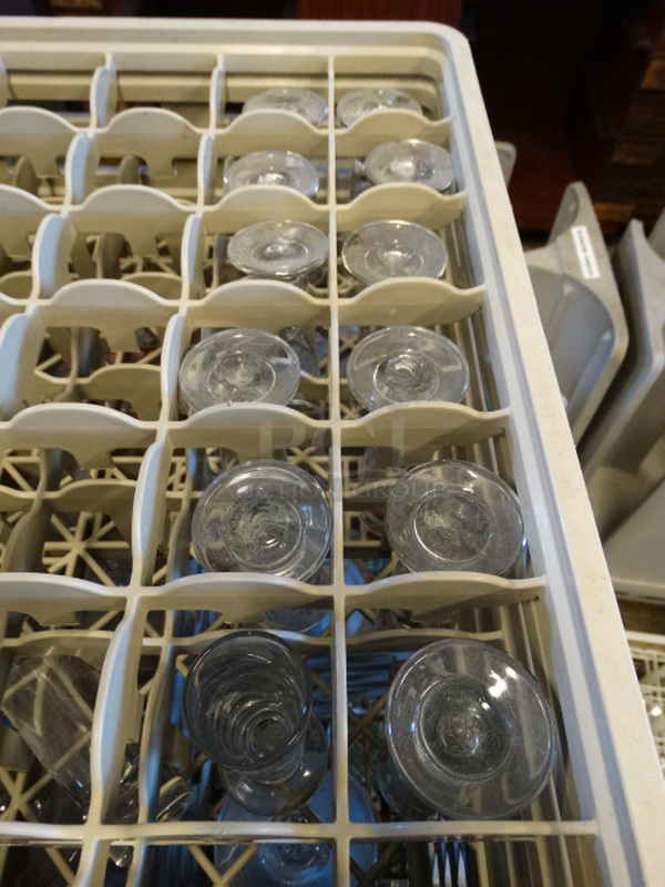 26 Beverage Glasses; Tall Shot And Footed in Dish Caddy. 1.5x1.5x4, 2x2x4.5. 26 Times Your Bid! - Image 3 of 4