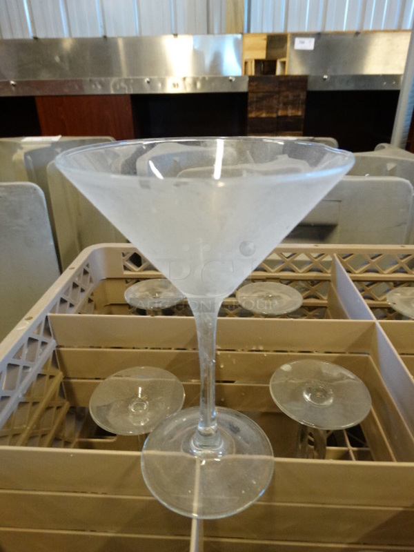 9 Martini Glasses in Dish Caddy. 4.5x4.5x7. 9 Times Your Bid! - Image 1 of 2