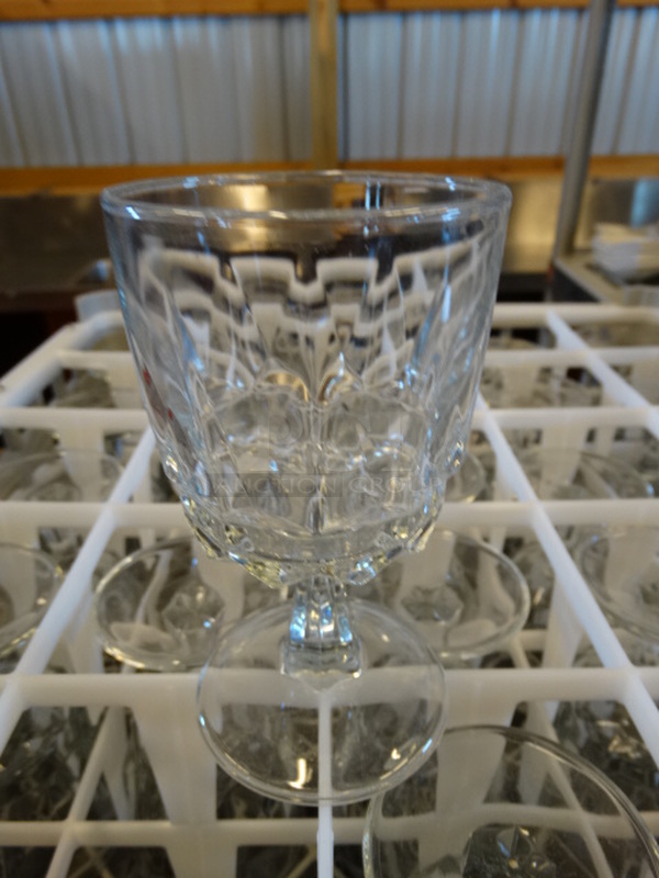 25 Goblet Wine Glasses in Dish Caddy. 3x3x5.5. 25 Times Your Bid! - Image 1 of 2