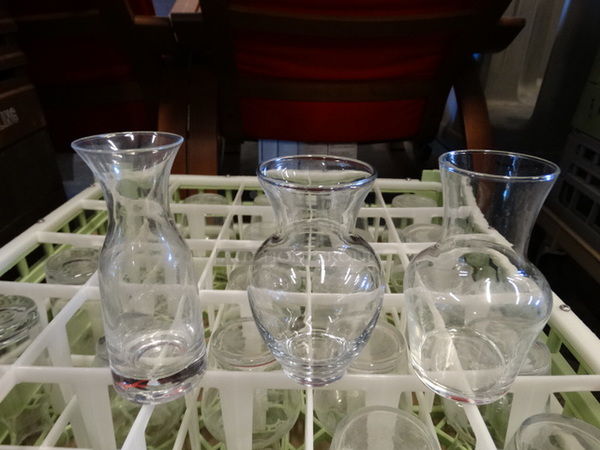 21 Various Glass Carafes in Dish Caddy. 18: 3x3x5, 3: 2x2x5.5. 21 Times Your Bid!