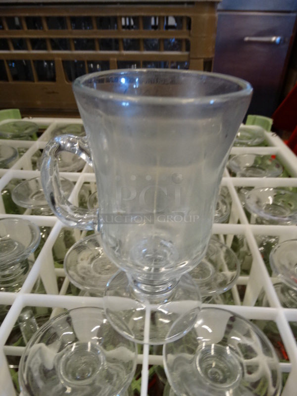 25 Glass Mugs in Dish Caddy. 4x3x6. 25 Times Your Bid!