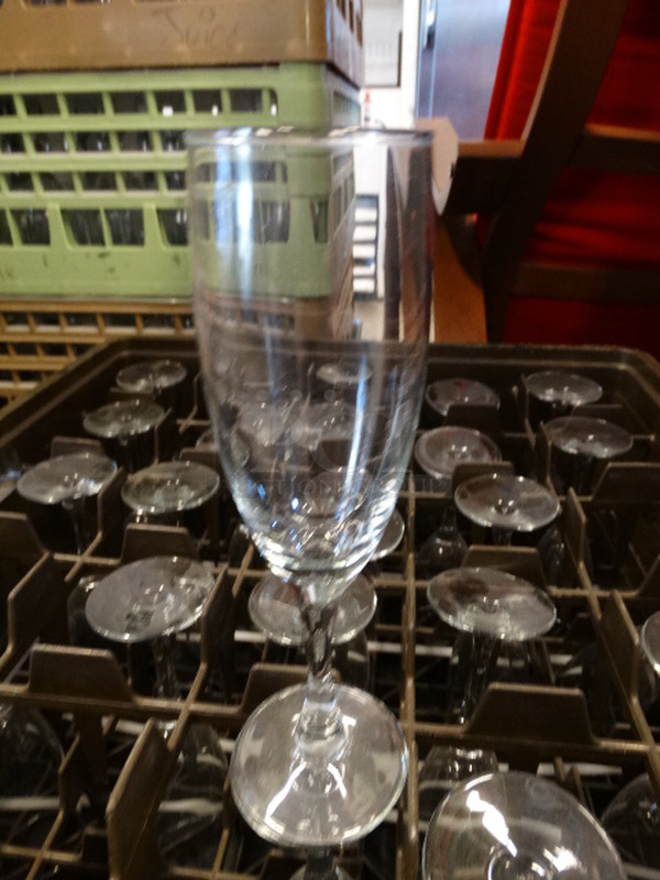 24 Champagne Glasses in Dish Caddy. 2x2x8. 24 Times Your Bid!