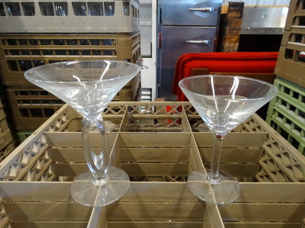 5 Martini Glasses in Dish Caddy. 3: 5x5x7, 2: 4.5x4.5x6. 5 Times Your Bid!