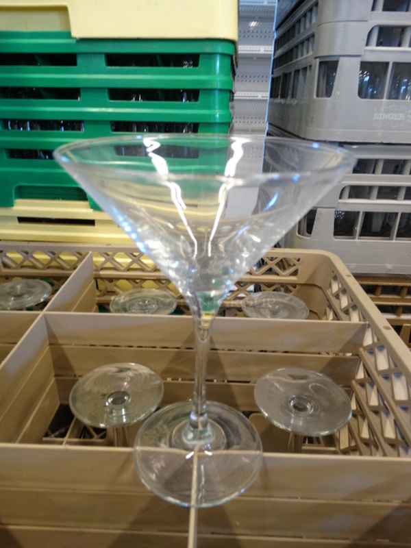 9 Martini Glasses in Dish Caddy. 5x5x7. 9 Times Your Bid!