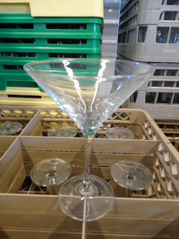 9 Martini Glasses in Dish Caddy. 5x5x7. 9 Times Your Bid! - Image 1 of 2
