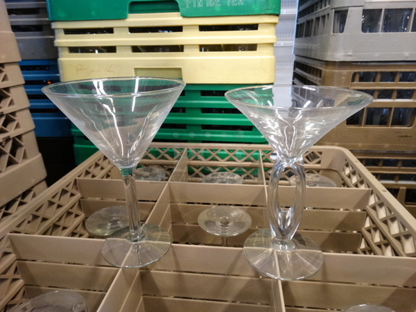 9 Martini Glasses in Dish Caddy. 5x5x7. 9 Times Your Bid!