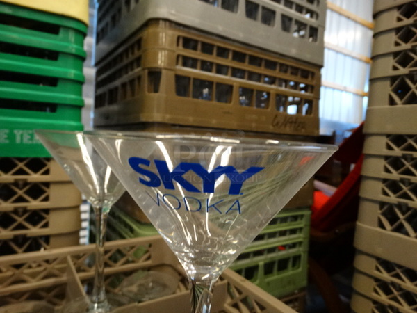 9 Martini Glasses in Dish Caddy. 5x5x7. 9 Times Your Bid! - Image 2 of 4