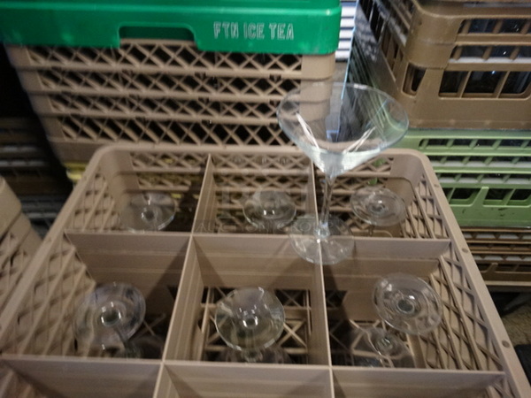 9 Martini Glasses in Dish Caddy. 5x5x7. 9 Times Your Bid! - Image 4 of 4