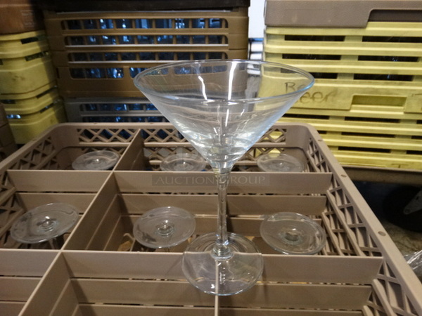 9 Martini Glasses in Dish Caddy. 5x5x7. 9 Times Your Bid!