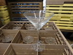 9 Martini Glasses in Dish Caddy. 5x5x7. 9 Times Your Bid!