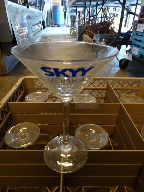 9 Martini Glasses in Dish Caddy. 5x5x7. 9 Times Your Bid! - Image 2 of 3