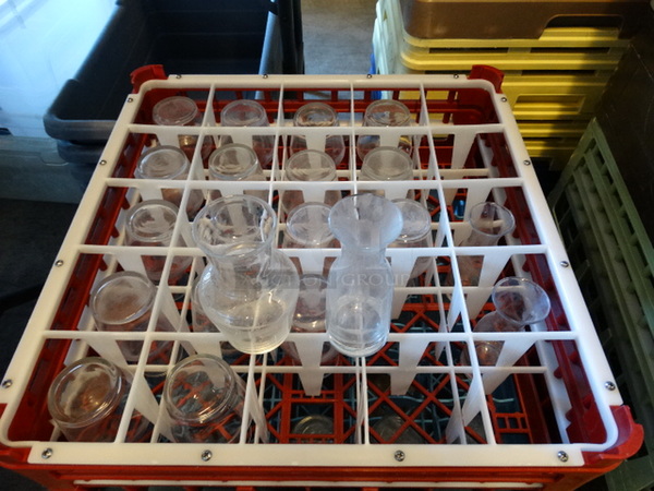 21 Various Carafe Glasses in Dish Caddy. 18: 3x3x5, 3: 2x2x5.5. 21 Times Your Bid! - Image 2 of 2
