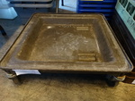 Brown Poly Dish Caddy Dolly on Commercial Casters. 21.5x21.5x7
