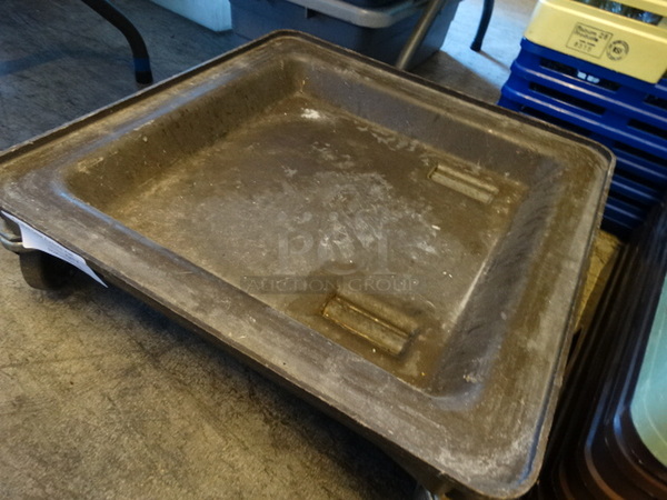 Brown Poly Dish Caddy Dolly on Commercial Casters. 21.5x21.5x7 - Image 2 of 3