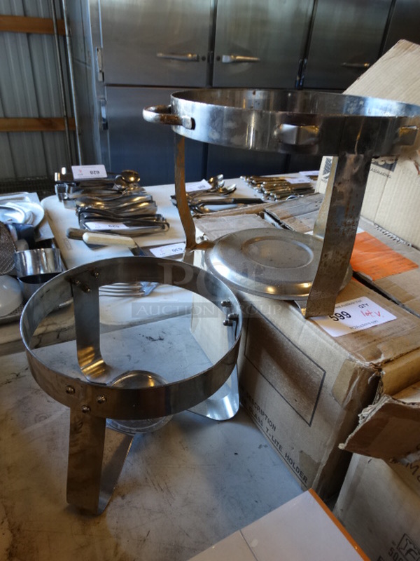 2 Metal Chafing Dish Frames. 13x11x8, 10x10x8. 2 Times Your Bid!