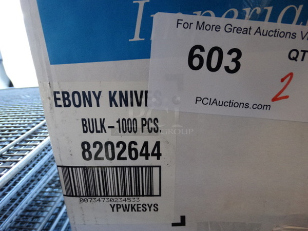 2 Boxes of Black Plastic Knives. 2 Times Your Bid! - Image 2 of 3