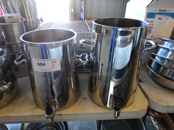 2 Stainless Steel Beverage Holder Dispensers. No Lids. 12x12x12, 12x12x14. 2 Times Your Bid!
