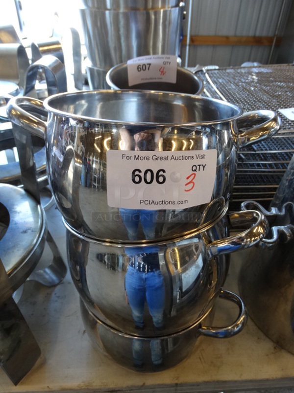 3 Metal Pots w/ Handles. 12x8x5.5. 3 Times Your Bid! - Image 1 of 2