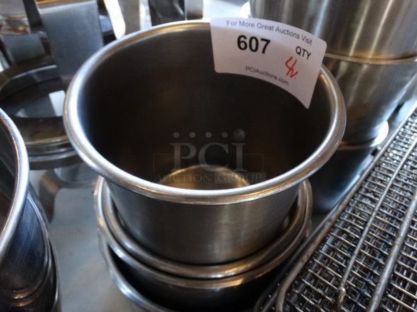 4 Various Stainless Steel Cylindrical Drop In Bins. Includes 7x7x7. 4 Times Your Bid! - Image 2 of 2