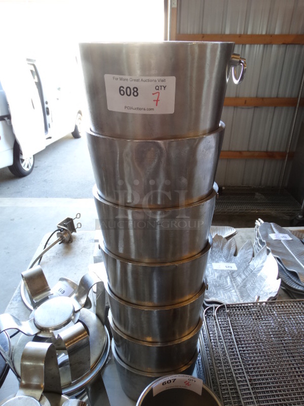 7 Stainless Steel Bins. 10x7.5x7. 7 Times Your Bid!