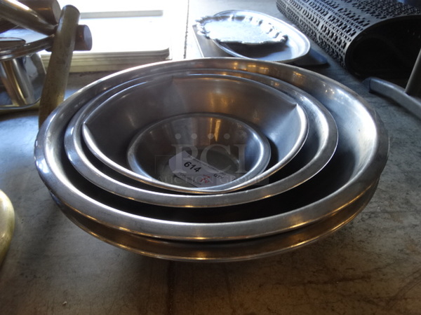 7 Various Metal Bowls. Includes 16x16x6. 7 Times Your Bid! - Image 1 of 2