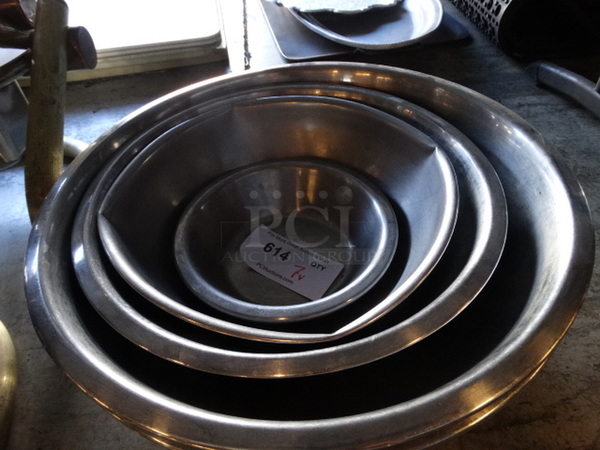7 Various Metal Bowls. Includes 16x16x6. 7 Times Your Bid! - Image 2 of 2
