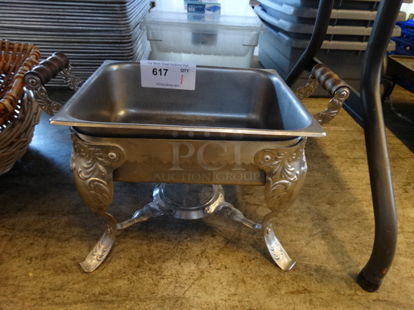 Stainless Steel Chafing Dish Frame w/ Half Size Drop In Bin. 17x10x11